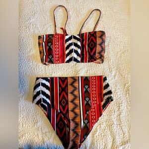 Aztec print high waisted two piece SHEIN size L.